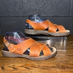 Vintage Dexter Sandals Brown Leather Strappy USA Made Women’s 9